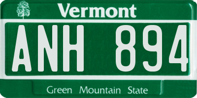VT license plate ANH894