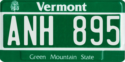 VT license plate ANH895