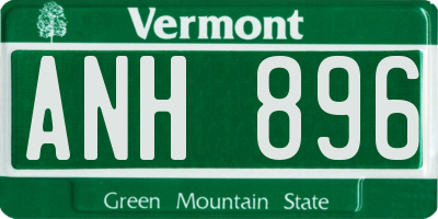 VT license plate ANH896