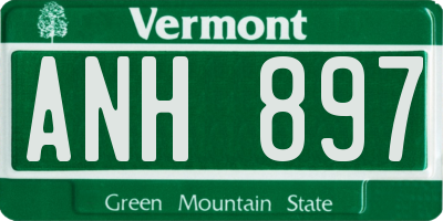 VT license plate ANH897