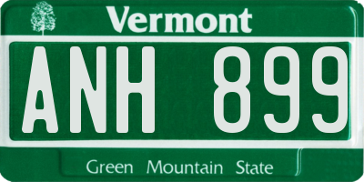 VT license plate ANH899