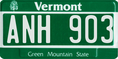 VT license plate ANH903