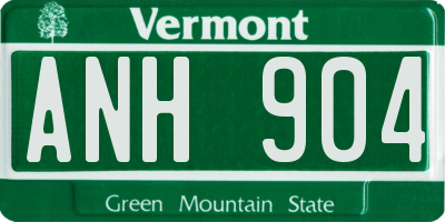 VT license plate ANH904