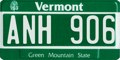 VT license plate ANH906