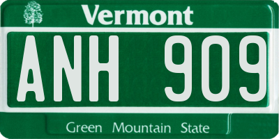 VT license plate ANH909