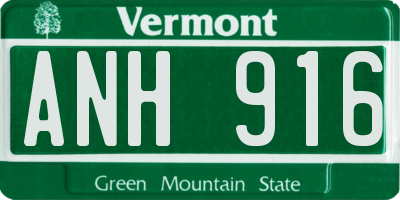 VT license plate ANH916