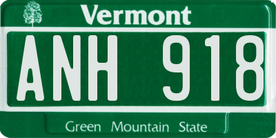 VT license plate ANH918