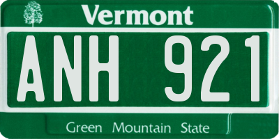 VT license plate ANH921