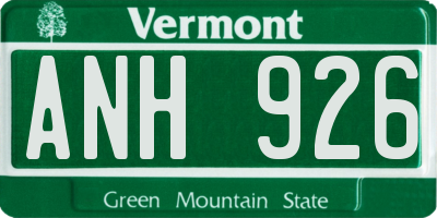 VT license plate ANH926
