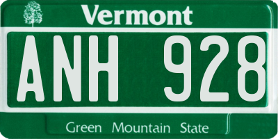 VT license plate ANH928