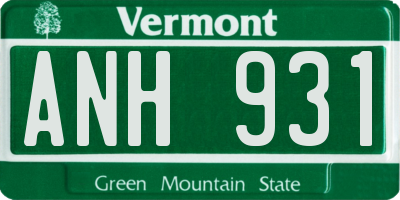 VT license plate ANH931