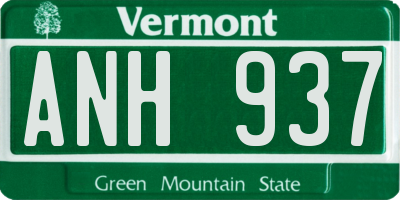 VT license plate ANH937