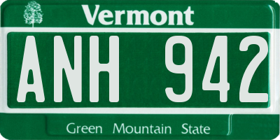 VT license plate ANH942