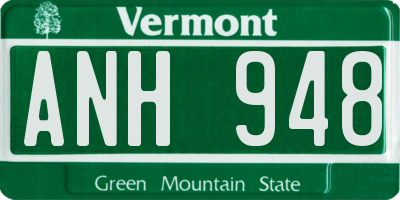 VT license plate ANH948