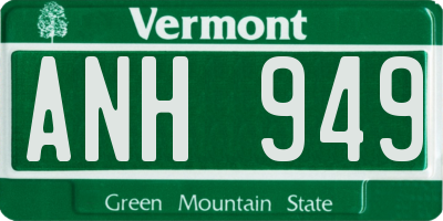 VT license plate ANH949