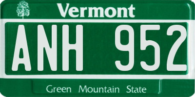 VT license plate ANH952