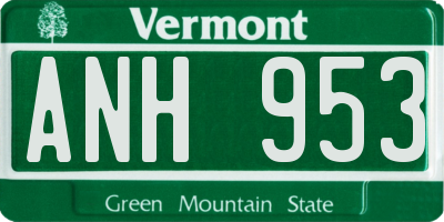 VT license plate ANH953