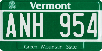 VT license plate ANH954