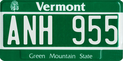 VT license plate ANH955