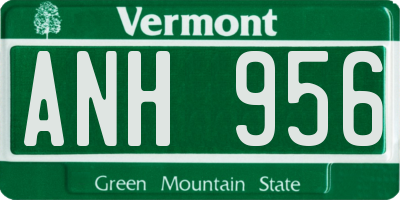 VT license plate ANH956