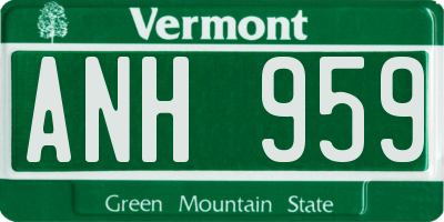 VT license plate ANH959