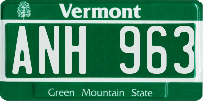 VT license plate ANH963