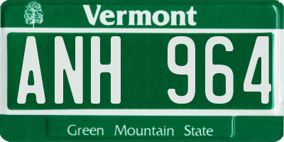 VT license plate ANH964