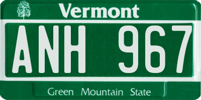 VT license plate ANH967