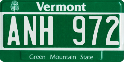 VT license plate ANH972