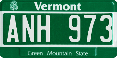 VT license plate ANH973