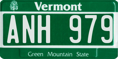 VT license plate ANH979