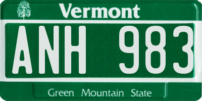 VT license plate ANH983