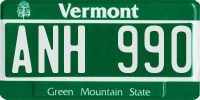 VT license plate ANH990
