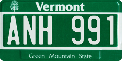 VT license plate ANH991
