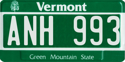 VT license plate ANH993