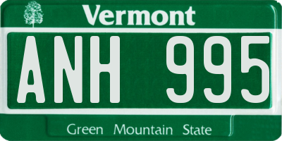 VT license plate ANH995