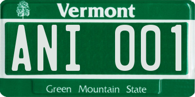VT license plate ANI001