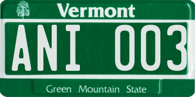 VT license plate ANI003