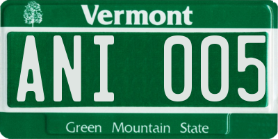 VT license plate ANI005