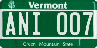 VT license plate ANI007