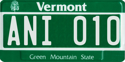 VT license plate ANI010