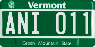 VT license plate ANI011