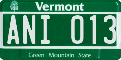 VT license plate ANI013