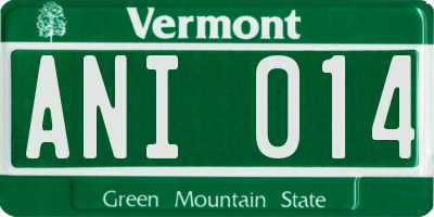 VT license plate ANI014