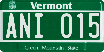 VT license plate ANI015