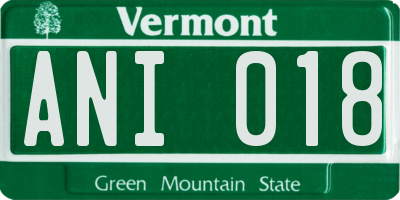 VT license plate ANI018