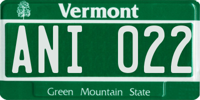 VT license plate ANI022