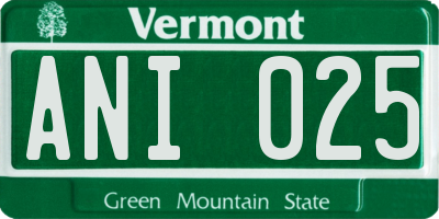 VT license plate ANI025