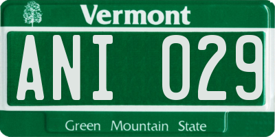 VT license plate ANI029