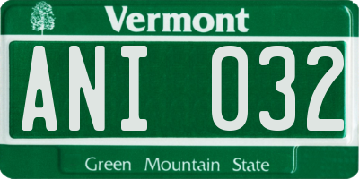 VT license plate ANI032